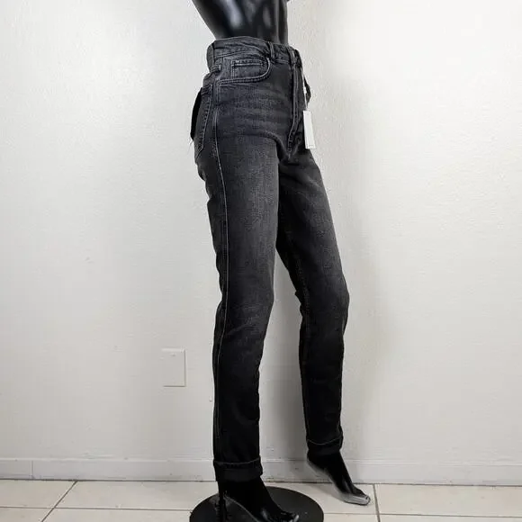 ANINE BING Beck High Rise Skinny Slim Jeans Dark Grey Size 30 NWT